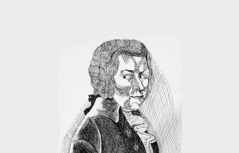 Black and white illustration of Victorian era man