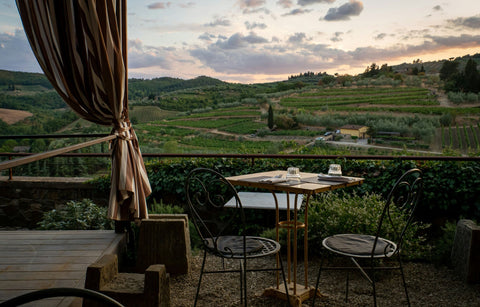Balcony seats overlooking Tuscany rolling hills