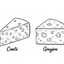 simple black & white illustration Comté, aged Gruyère